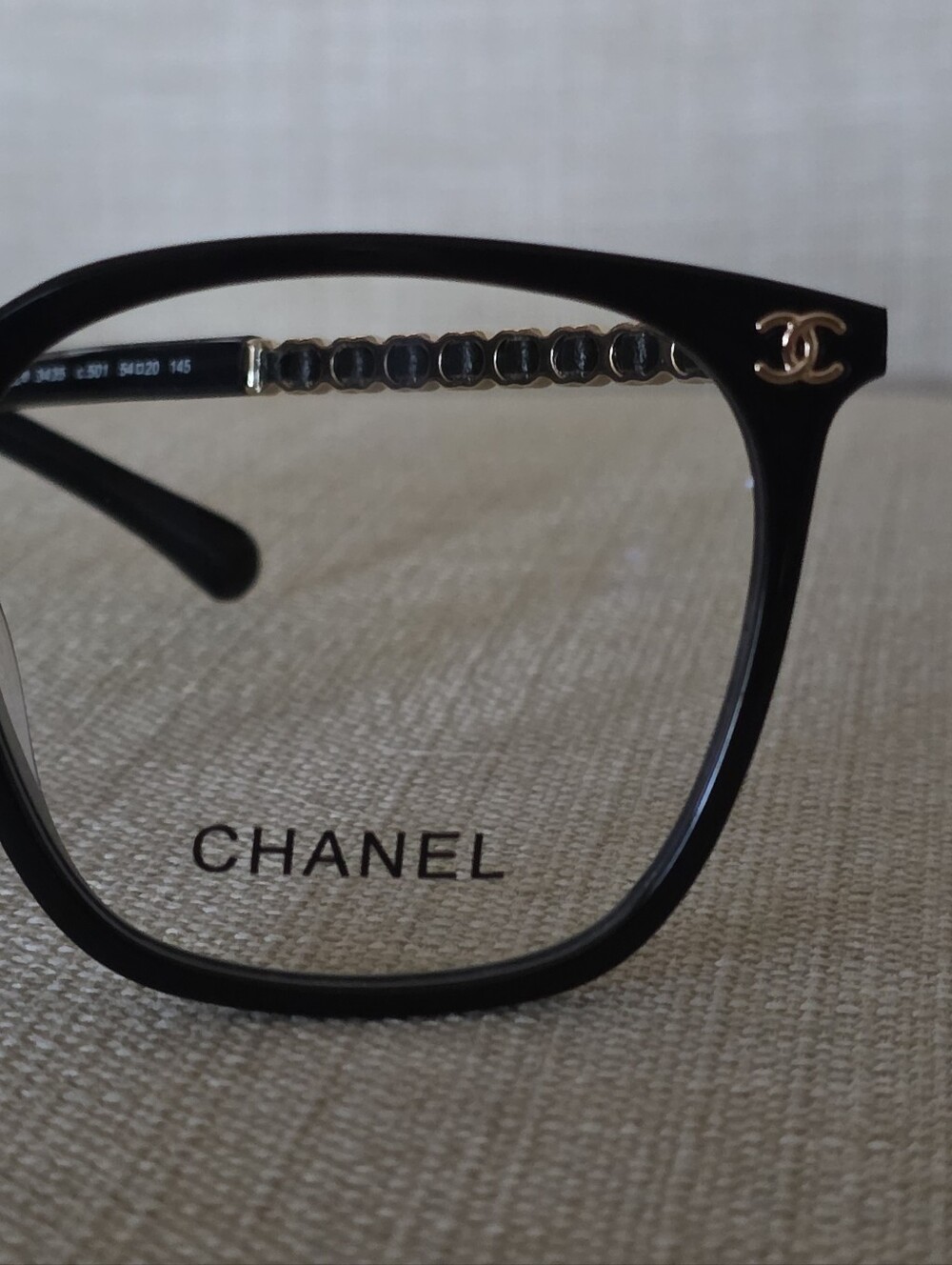 NWOT Chanel Black Square Clear Framed Eyeglasses CH345 54-20-145 - Picture 2 of 14